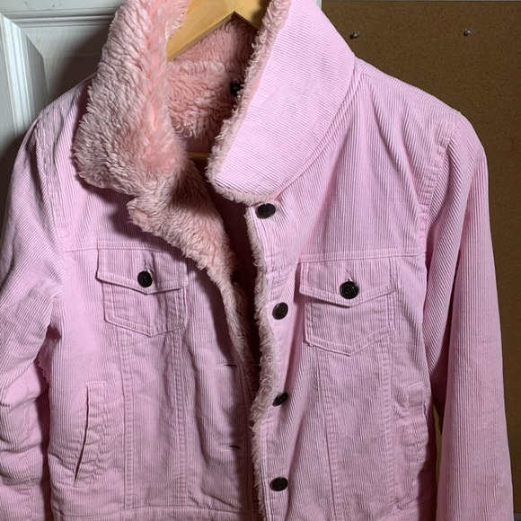 Pink Corduroy Fluffy Jacket - Picture 1 of 3
